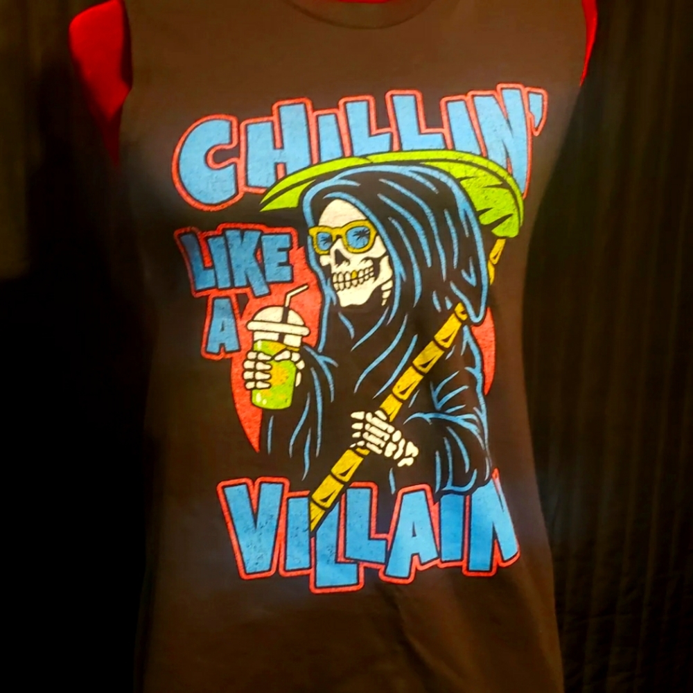 Ladies handmade horror styles graphic tank Size S/M